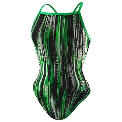 Speedo Girls One Piece Swimsuit 1 Piece Fly Back Endurance Green Size 6 / 22