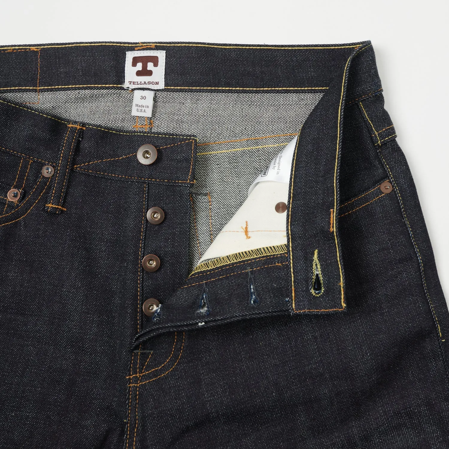 Tellason Elgin 14.75oz Slim Tapered Jean - Cone Mills