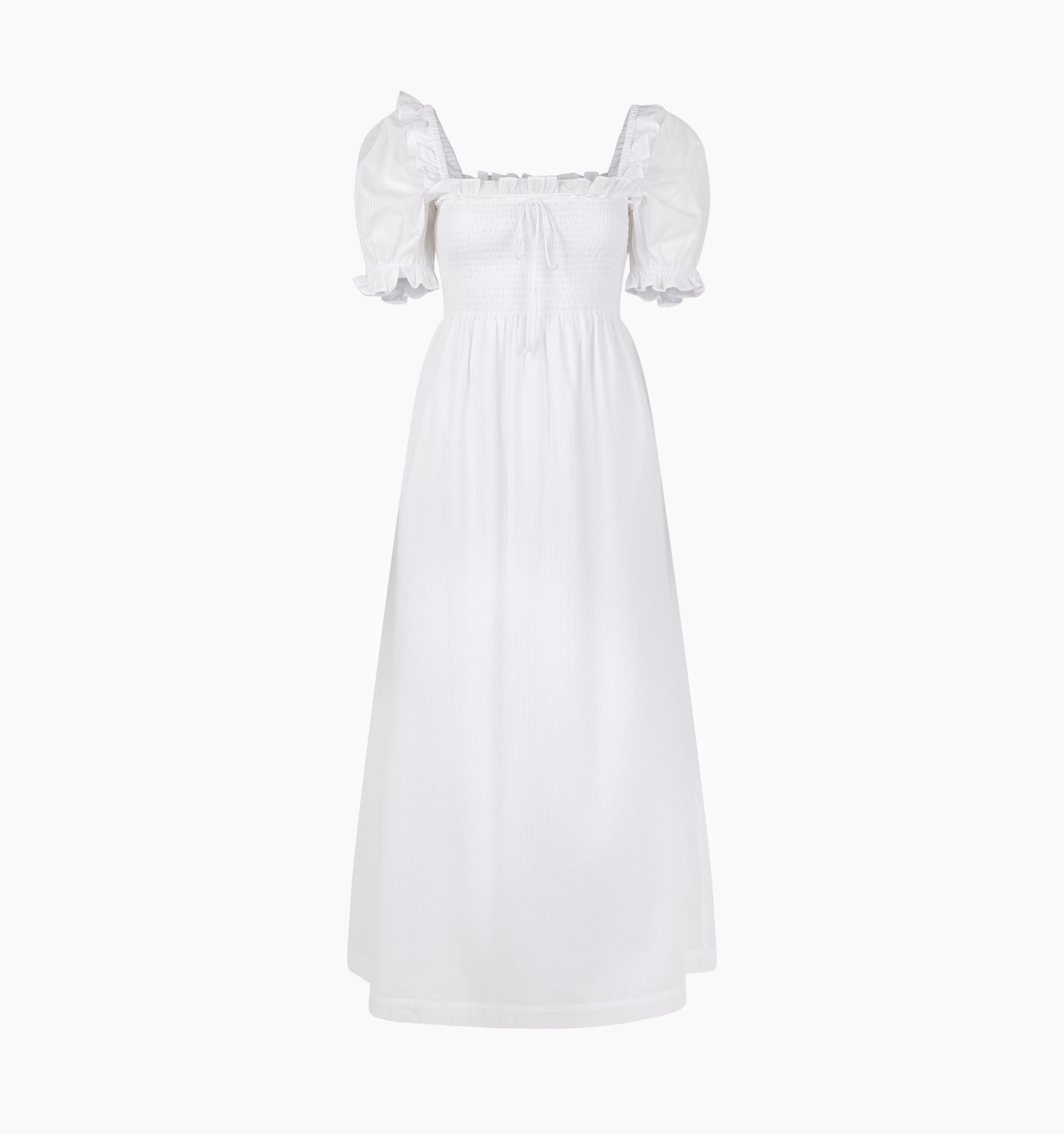 The Scarlett Nap Dress - White Shadow Stripe