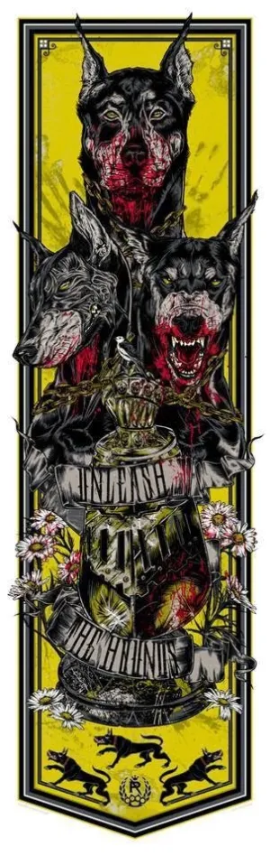 Unleash The Hounds Silkscreen Print by Rhys Cooper