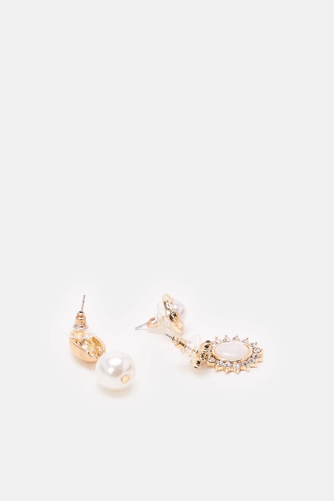 Women Gold Embellished Earrings (3 Piece)