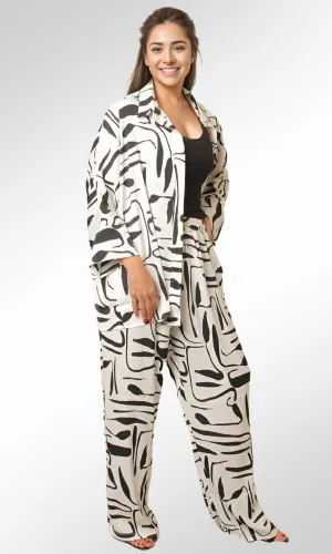 Women's Satin Suits print (White)